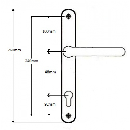 Replacement Sprung uPVC Door Handle (48pz)